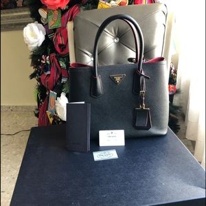 PRADA Saffiano Double Bag Nero Black
